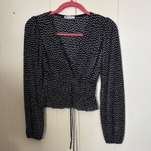 Zara Black and White Dotted Blouse